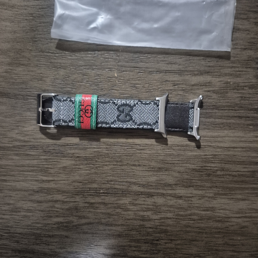 Stylish Black and Red Watch Band Gucci Knock Off Samsung Galixy Watch Ultra 47mm